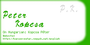 peter kopcsa business card