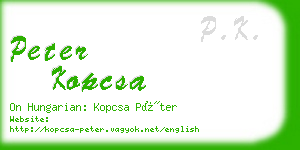 peter kopcsa business card